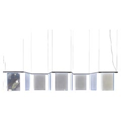 Lampada a sospensione di design italiano in alluminio e plexiglass trasparente di Ghidini, 1961