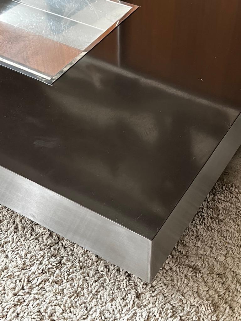 Space Age Italian Design Table Basse Willy Rizzo En Bois Laqué Et Inox Willy Rizzo 1971