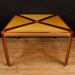 Italian Design Table in Mahogany, Maple and Painted Wood, 20th Century