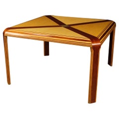 Italian Design Table in Mahogany, Maple and Painted Wood, 20th Century