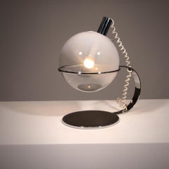 Italian Design Table Lamp Made of Chrome with Glass, 1960 1