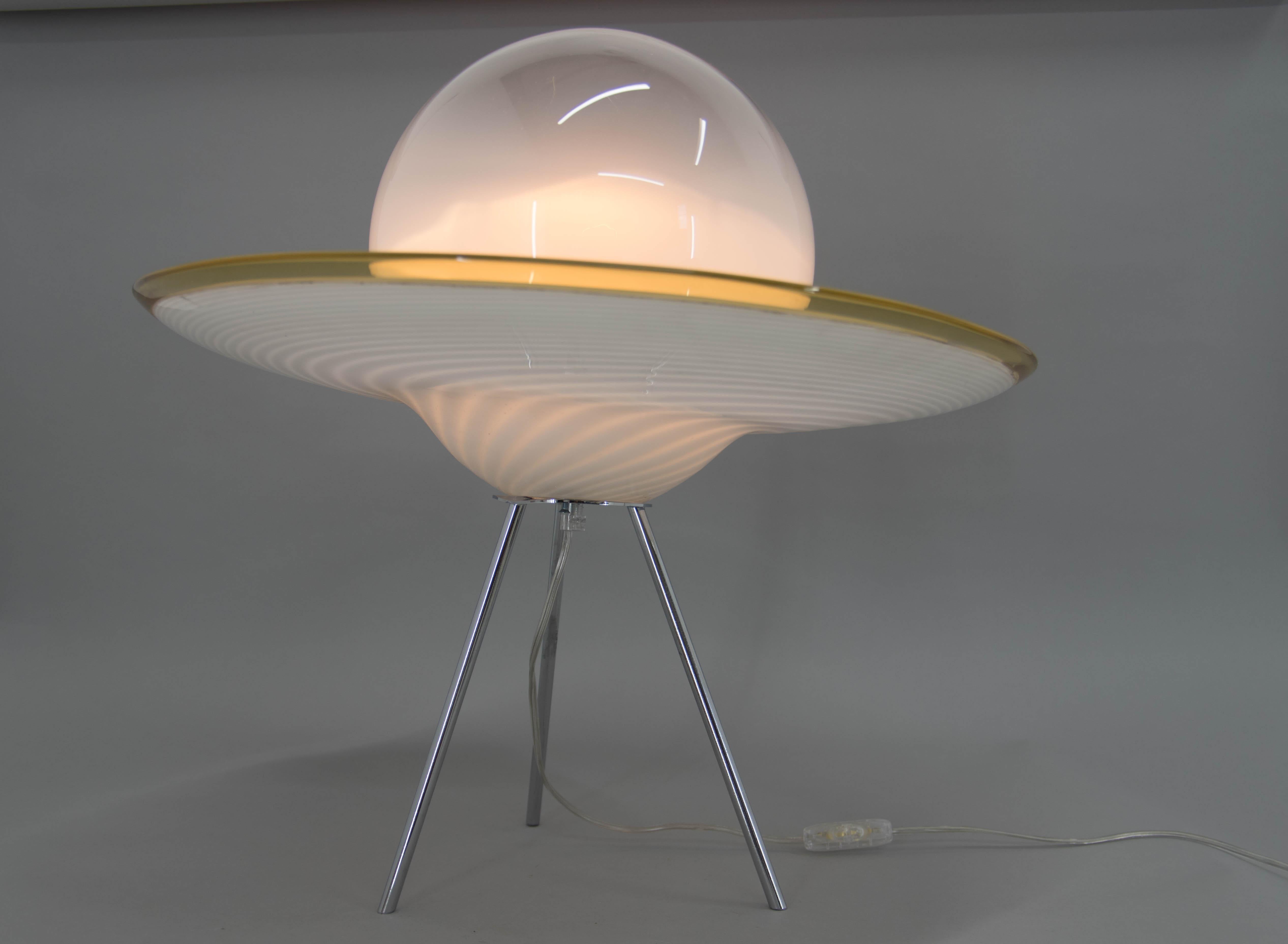 Metal Italian Design Table or Floor Murano Lamp, 2000s For Sale