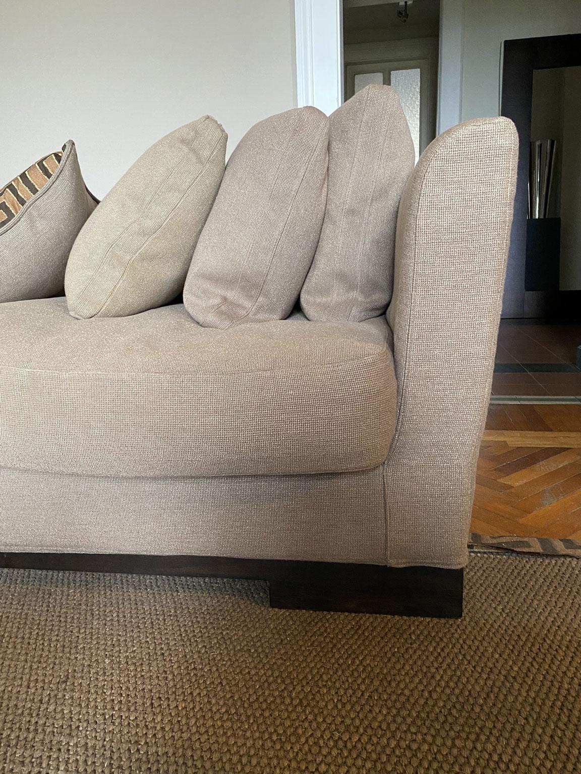 Italian Design Three Seats Upholstered Sofa Contemporary Production For Sale 3