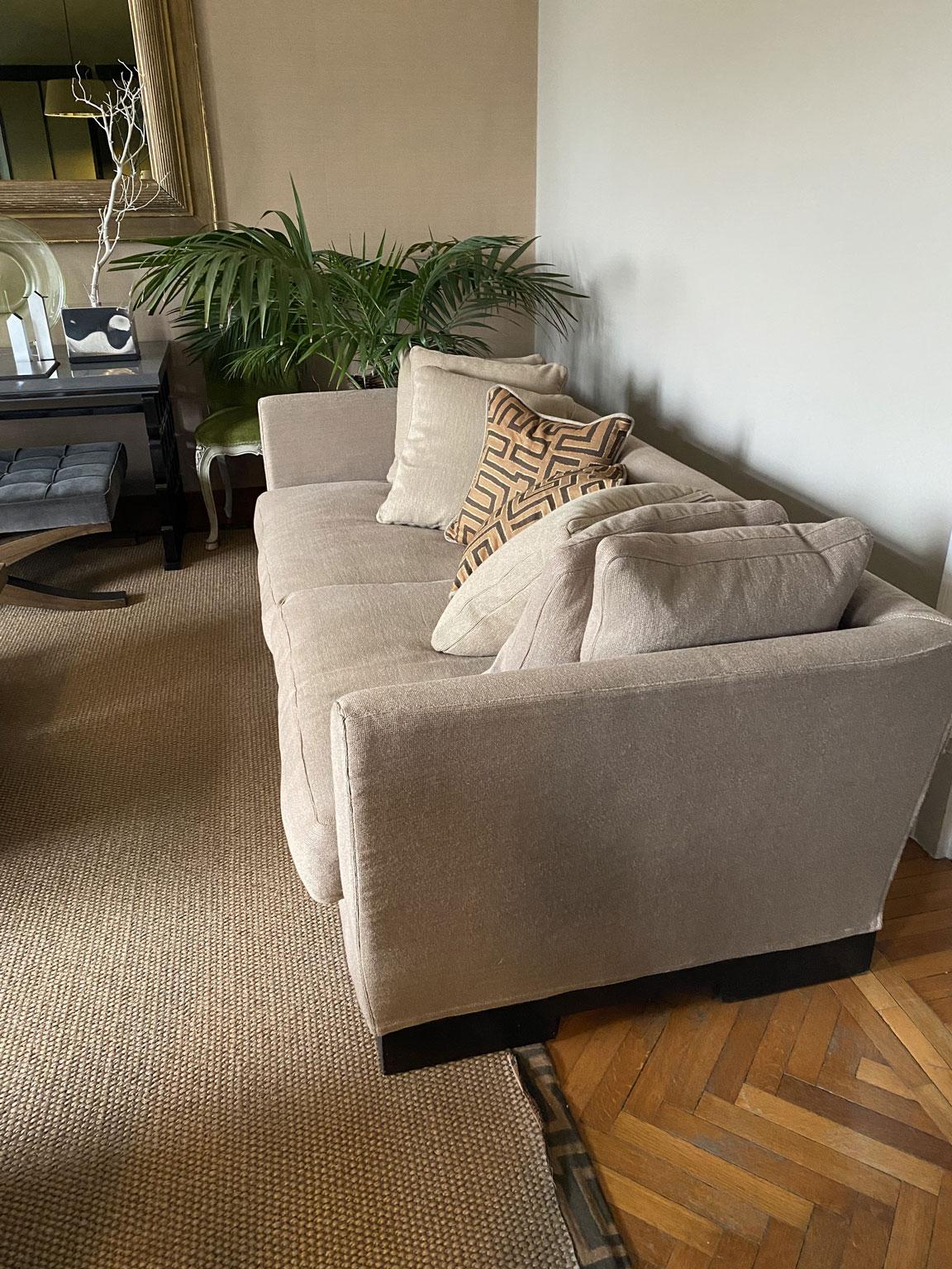 Italian Design Three Seats Upholstered Sofa Contemporary Production For Sale 5