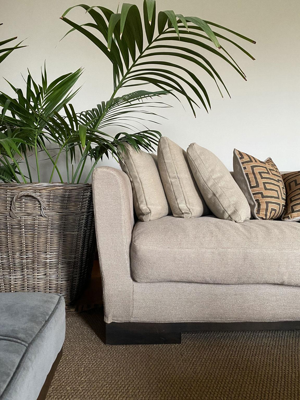 Italian Design Three Seats Upholstered Sofa Contemporary Production For Sale 7