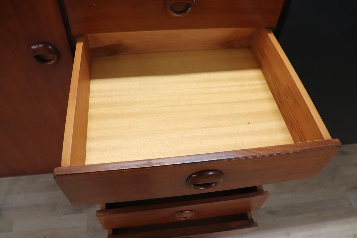 Italian Design Two Colours Long Sideboard in Teak Veneer, 1960s For Sale 8