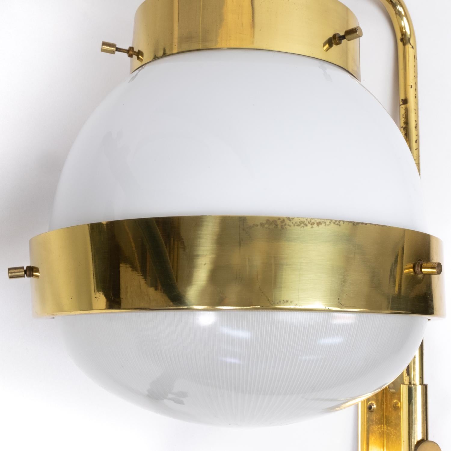Italian Design Vintage Brass Wall Lamp by Sergio Mazza, 1960s For Sale 1