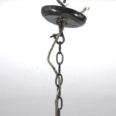 Italian Design Vintage Chandelier in Colored Glass Mud Flowers