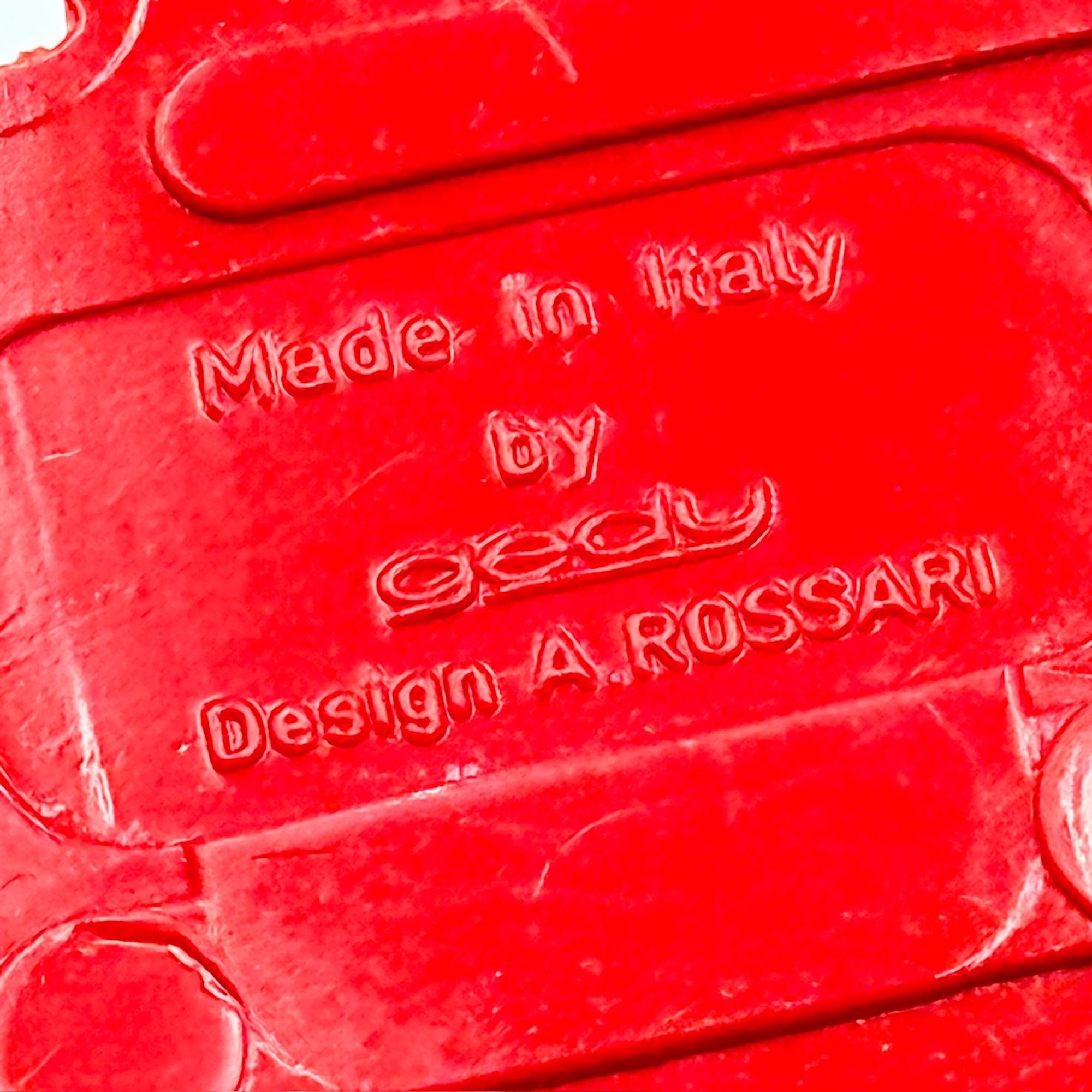 Plastica Ganci da parete di design italiano di Ambrogio Rossari per Gedy in rosso lucido, set di 2 in vendita