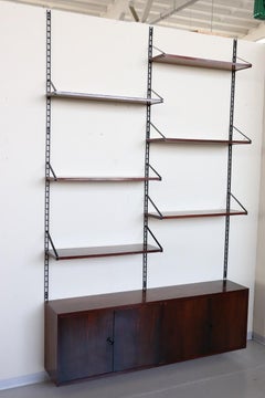Italienisches Design Bücherregal aus Holz mit Stauraum, 1960er Jahre
