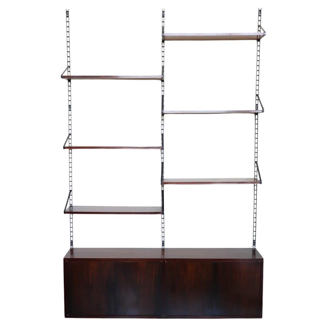Italian Design Wooden Bookcase with Storage, 1960s