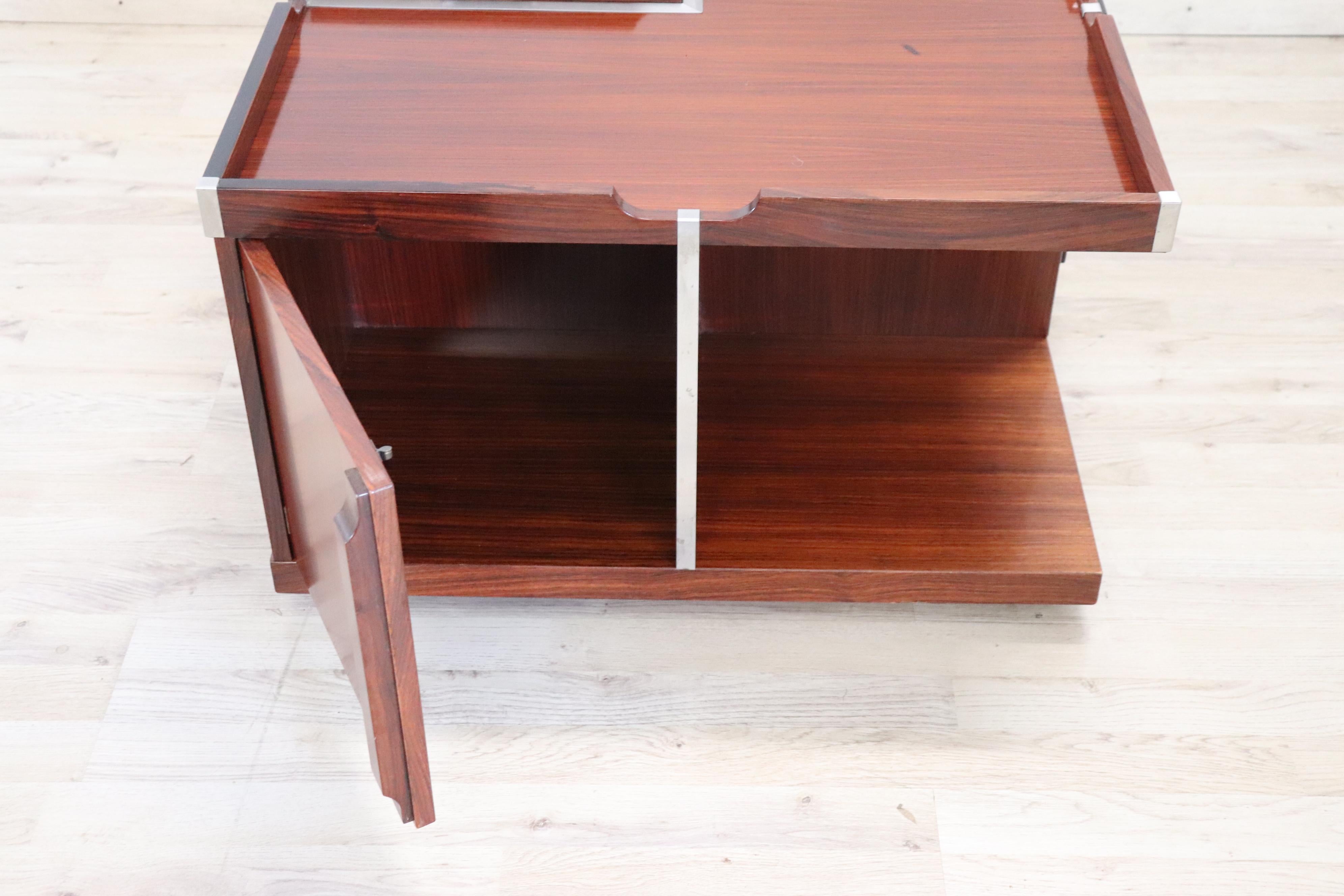 Italian Design Wooden Square Storage Coffee Table, 1960s 4