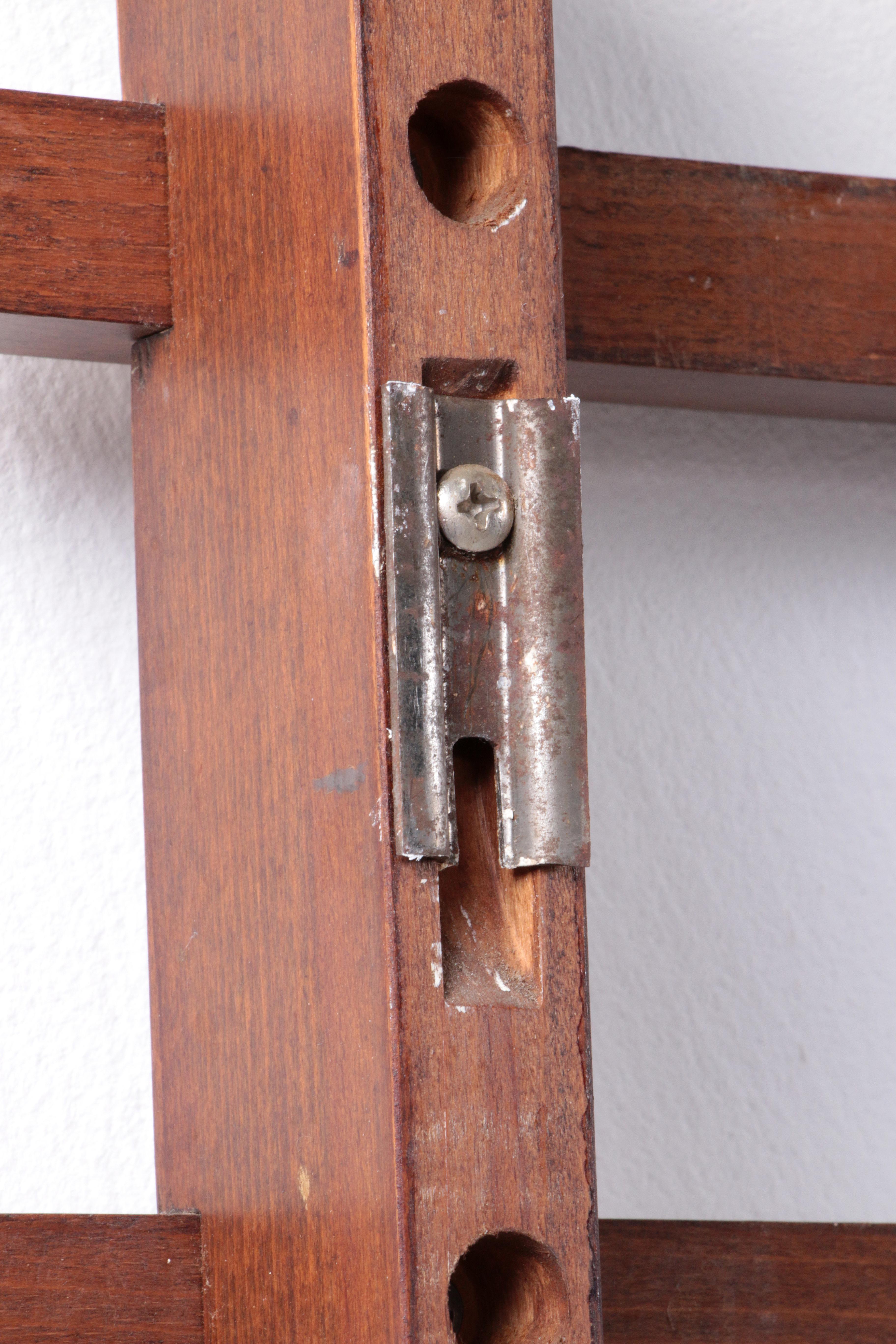 Italian Design Wooden Wall Coat Rack with Bench, 1960 7