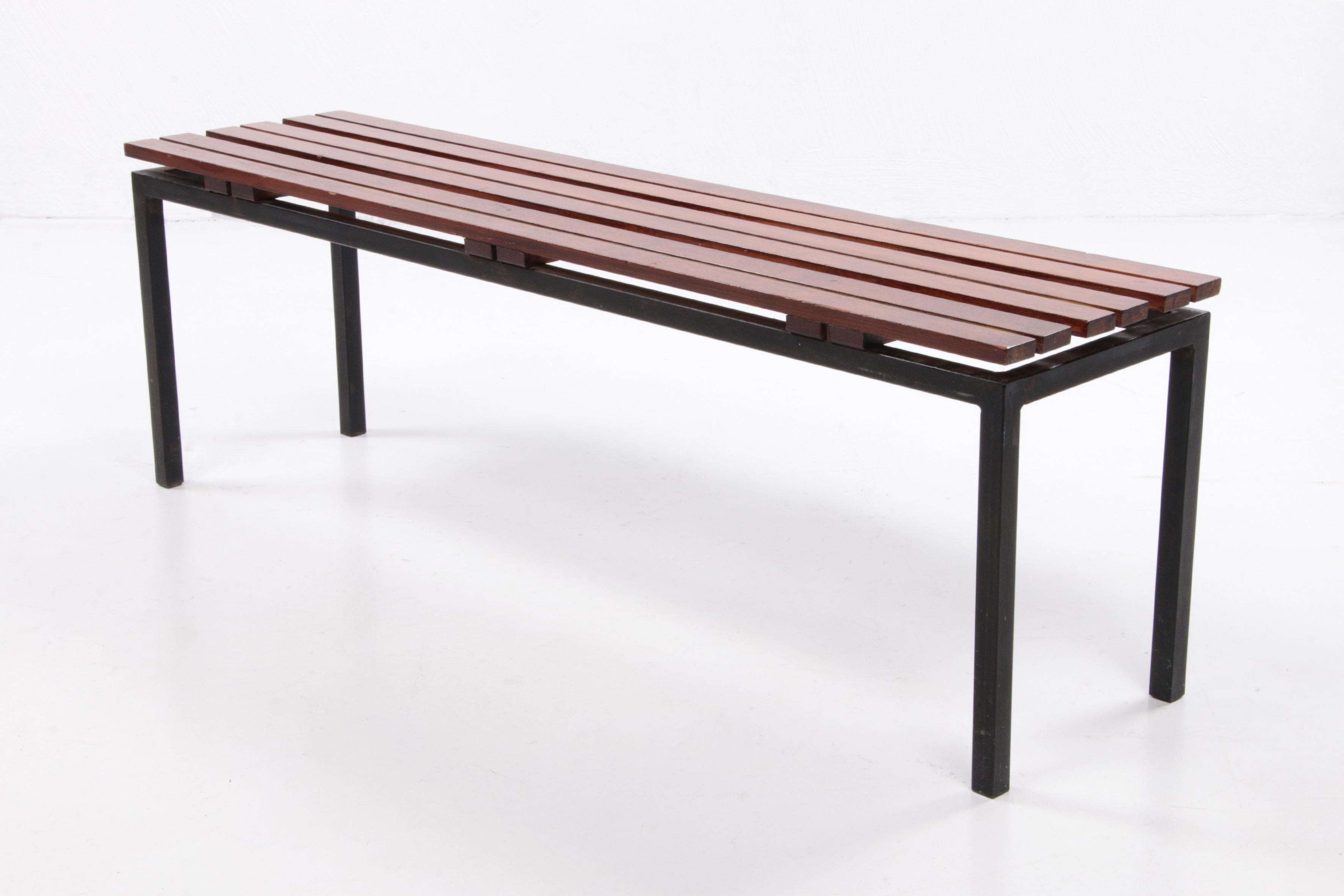 Italian Design Wooden Wall Coat Rack with Bench, 1960 8