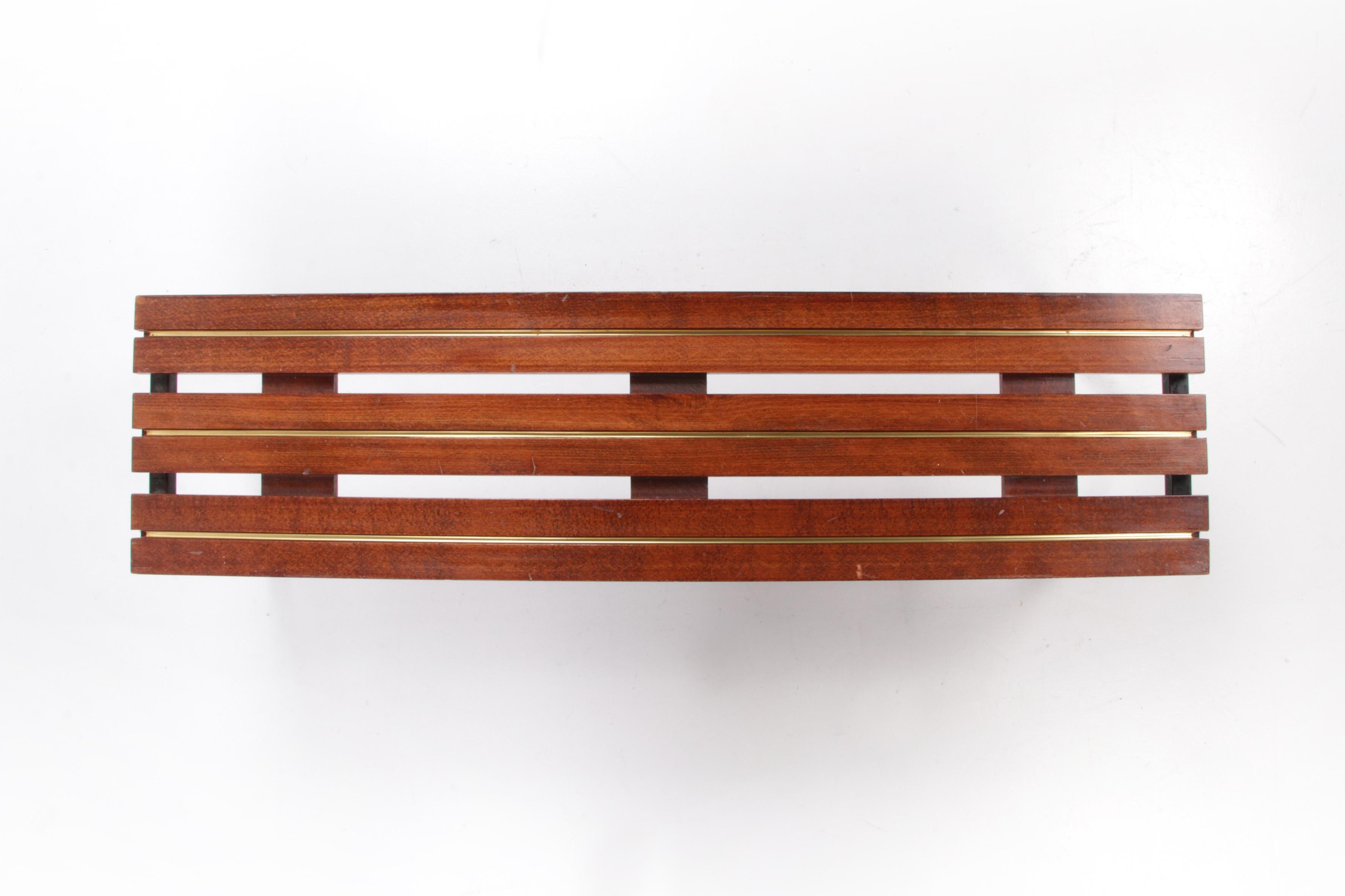 Italian Design Wooden Wall Coat Rack with Bench, 1960 10