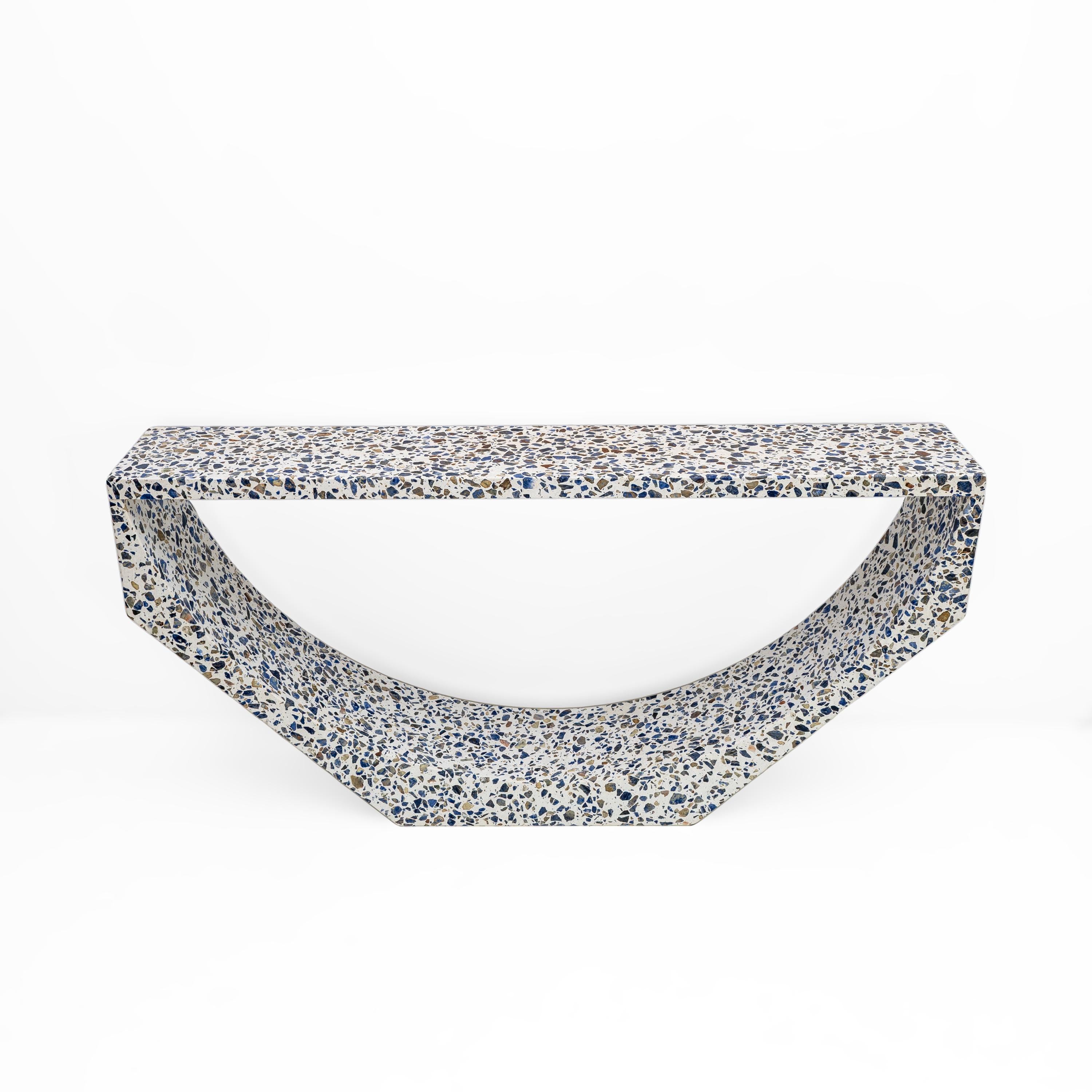 Arcata Console – Contemporary Design in Terrazzo Marble

Sculptural and refined, the Arcata console reinterprets the timeless charm of terrazzo marble through a contemporary lens. Its architectural silhouette, defined by crisp lines and a smooth,