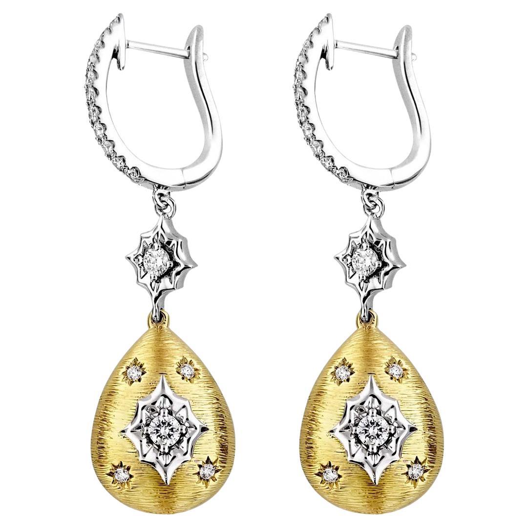Italienische Designer-Ohrringe aus 18 Karat Gold im etruskischen Stil im Angebot