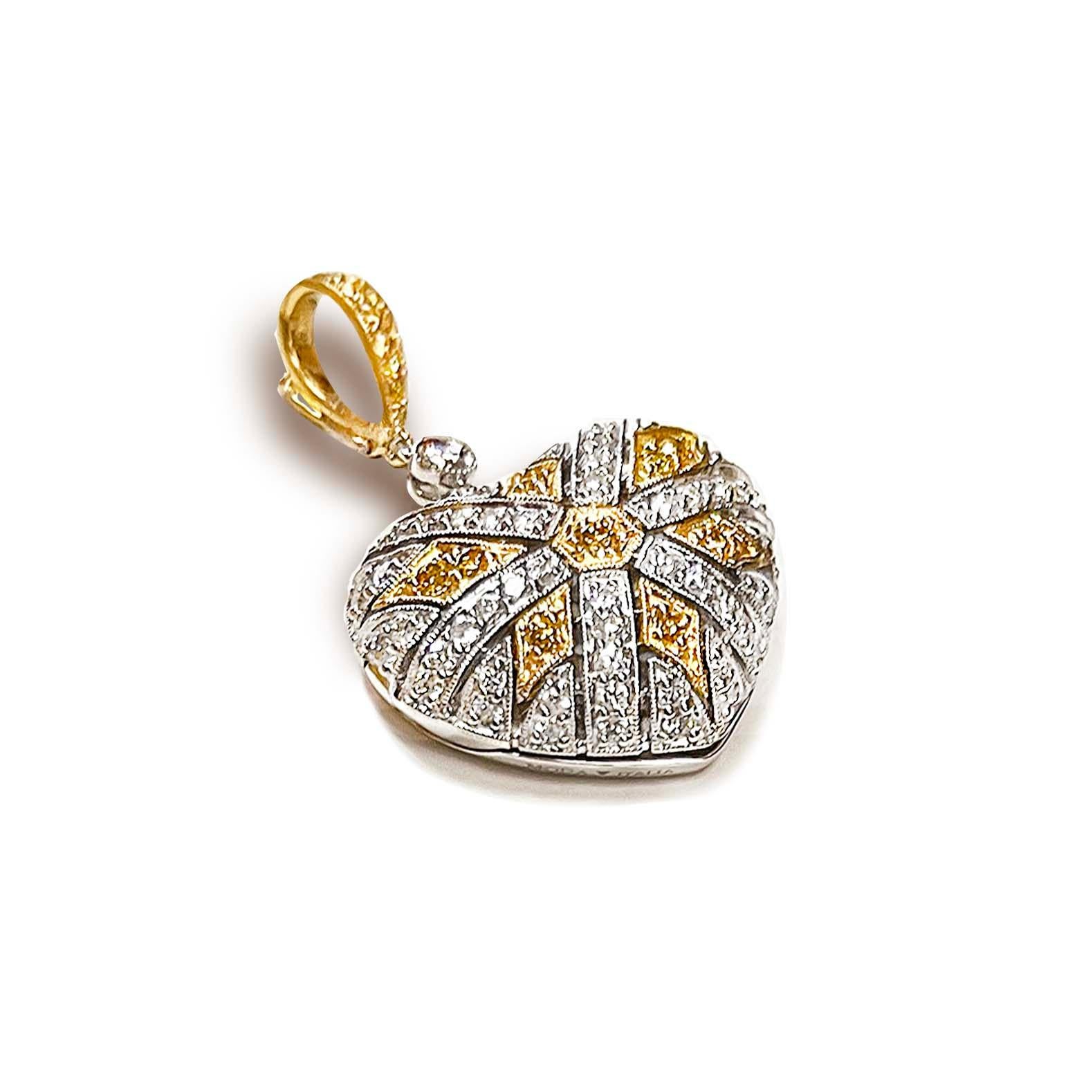 De las mujeres Colgante de diamantes con motivo de corazón en oro de 18 quilates de diseño italiano en venta