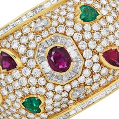 Bracelet en or 18 carats de 35,40 ct de diamants multi-gemmes de designer italien