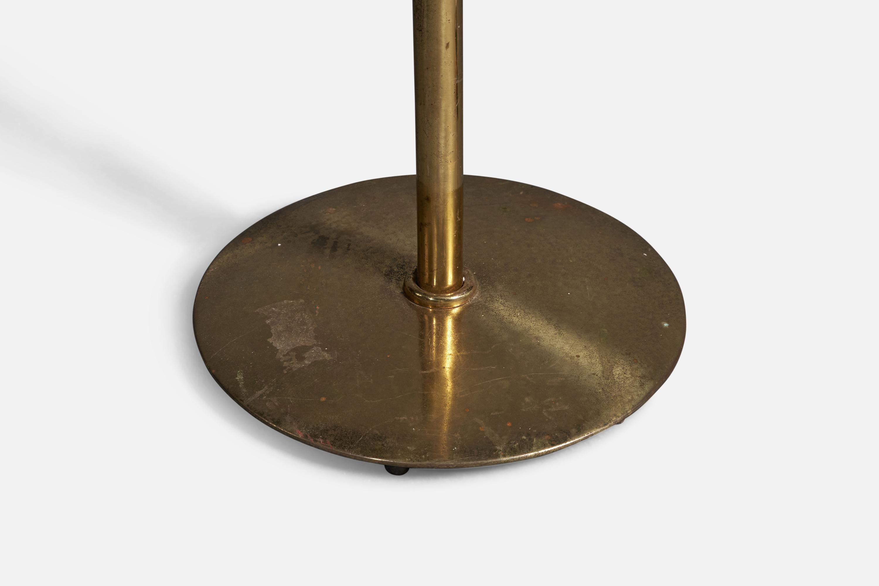 Italian Designer, Adjustable Floor Lamp, Brass, Raffia, Italy, 1940s For Sale 1