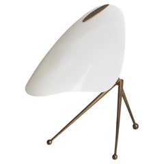 Italian Designer, Adjustable Table Lamp, Brass, Acrylic, Italy, 1950s