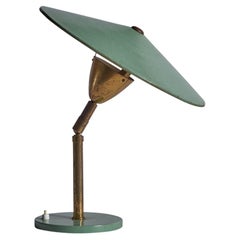 Italian Designer, Adjustable Table Lamp, Brass, Metal, Italy, 1940s