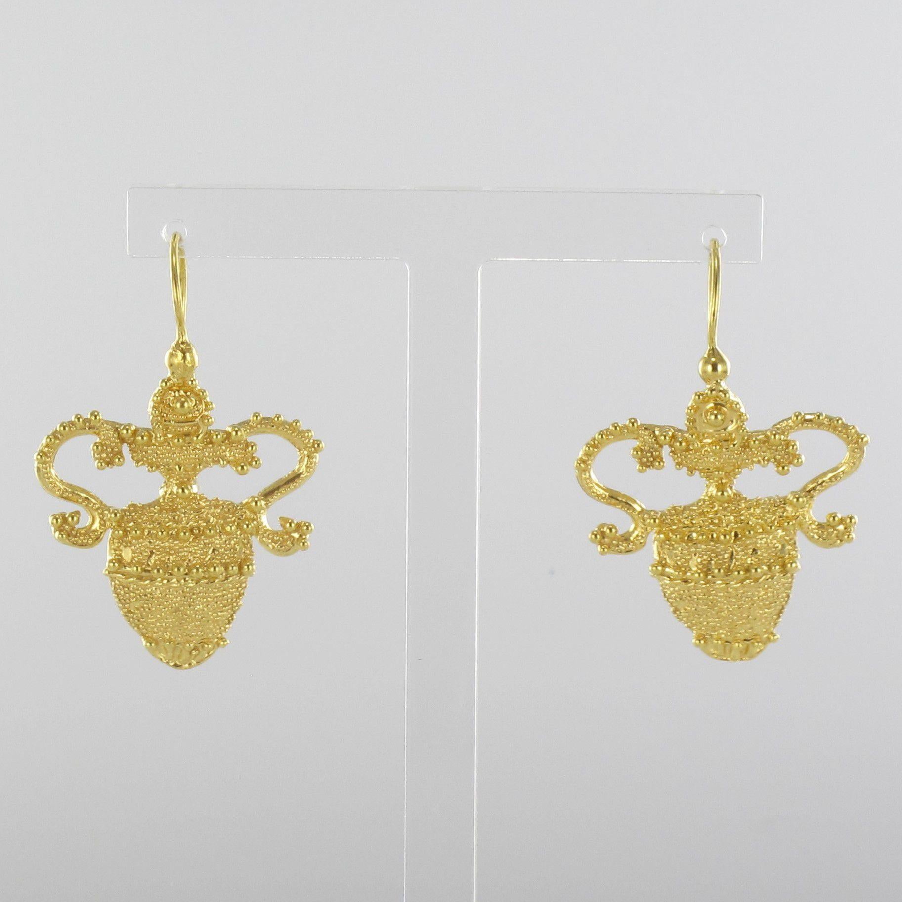 Baroque Italian Designer Amphora Vermeil Earrings