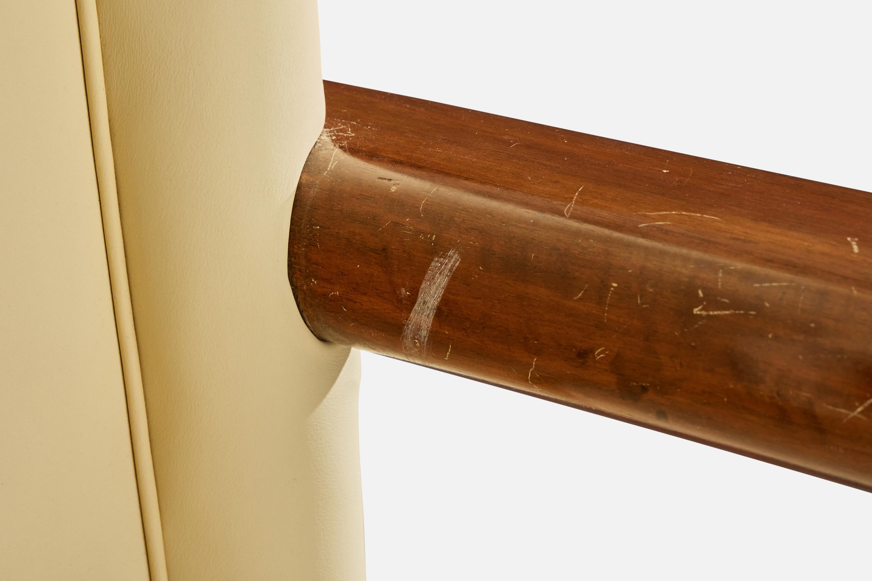 Italian Designer, Armchair, Wood, Vinyl, Italy, 1930s For Sale 6