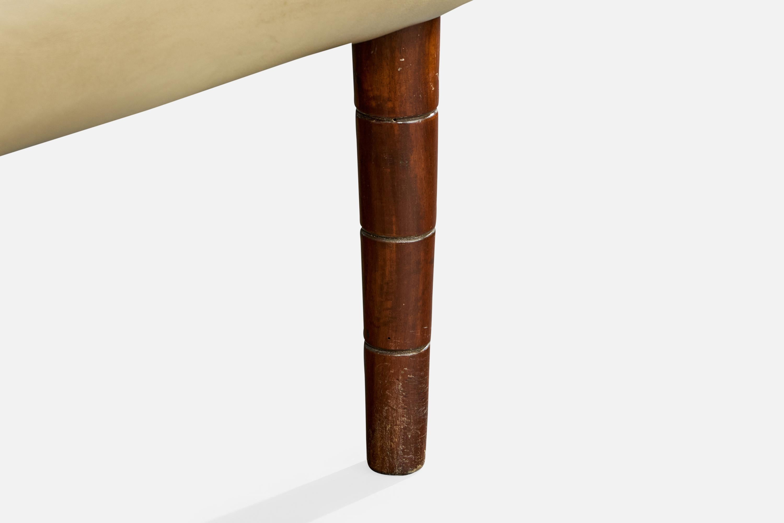 Italian Designer, Armchair, Wood, Vinyl, Italy, 1930s For Sale 10