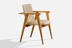 Italian Designer, Armchair, Wood, Vinyl, Italy, 1960s