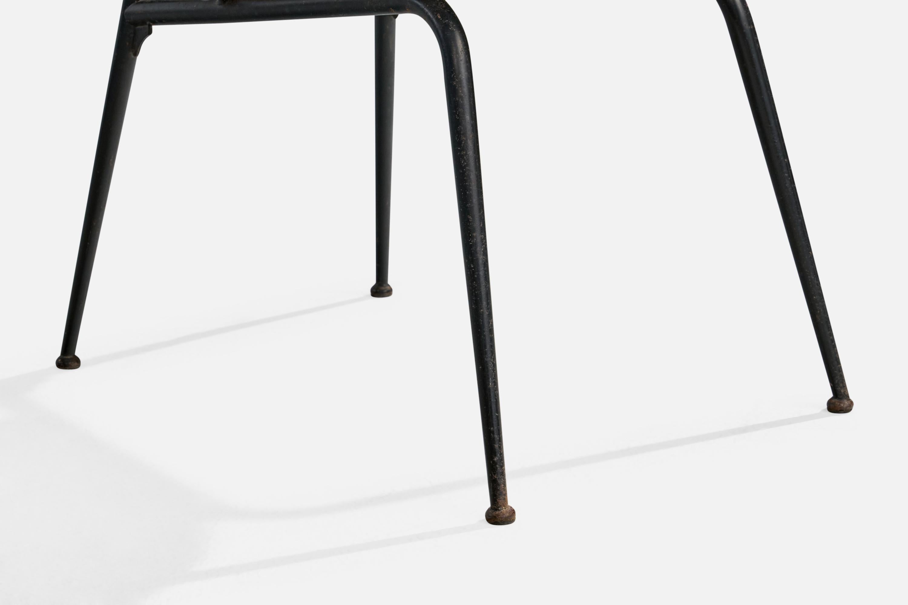 Italian Designer, Armchairs, Metal, Vinyl, Italy, 1960s For Sale 7