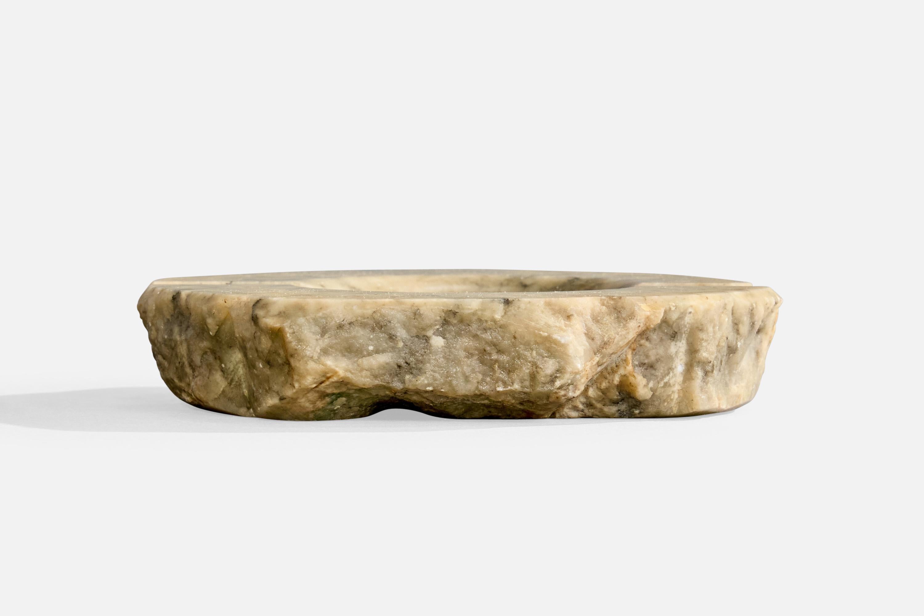 Late 20th Century Italian Designer, Ashtray, Alabaster, Italy, 1970s For Sale