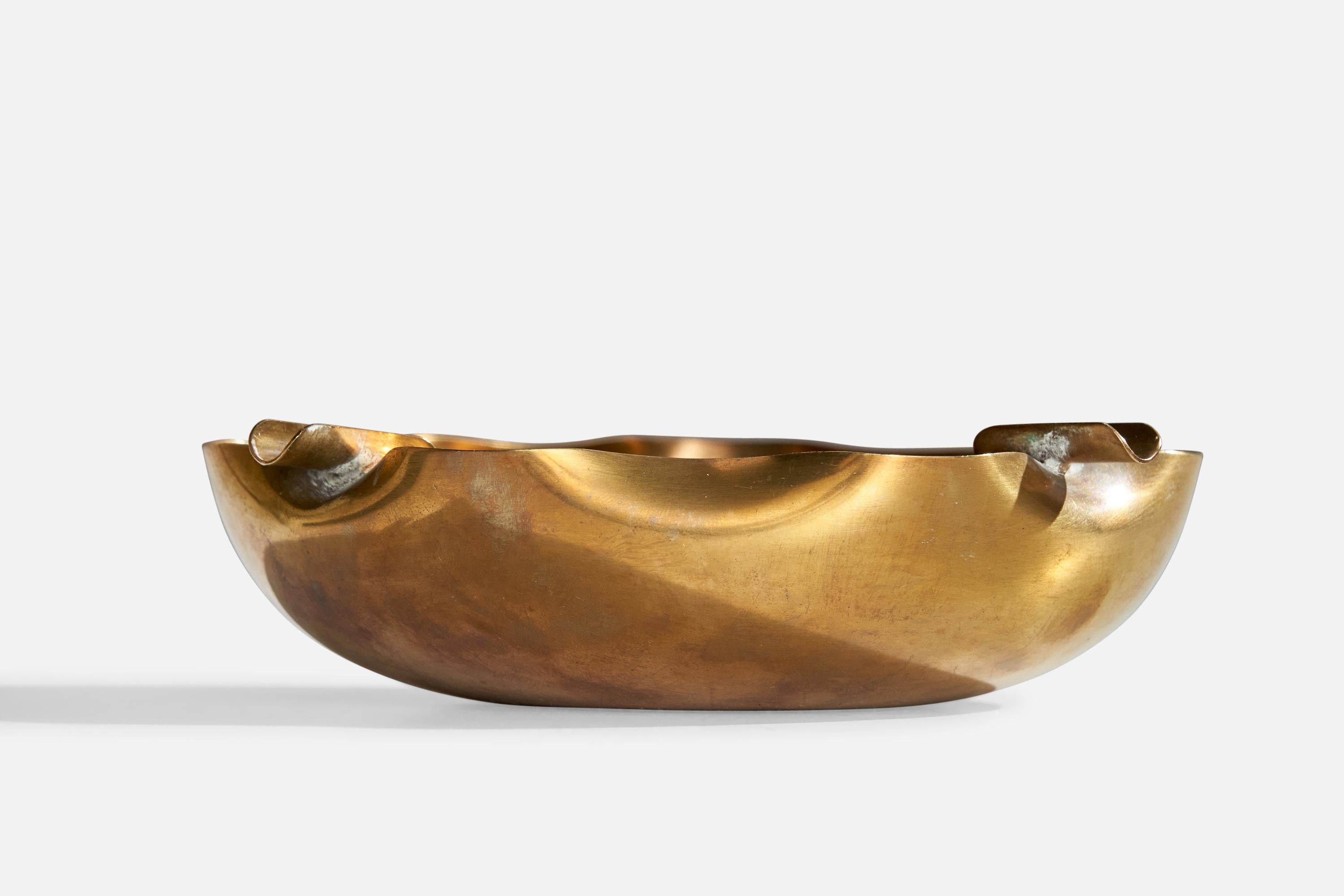 Italian Designer, Ashtray, Brass, Italy, 1950s In Good Condition For Sale In High Point, NC
