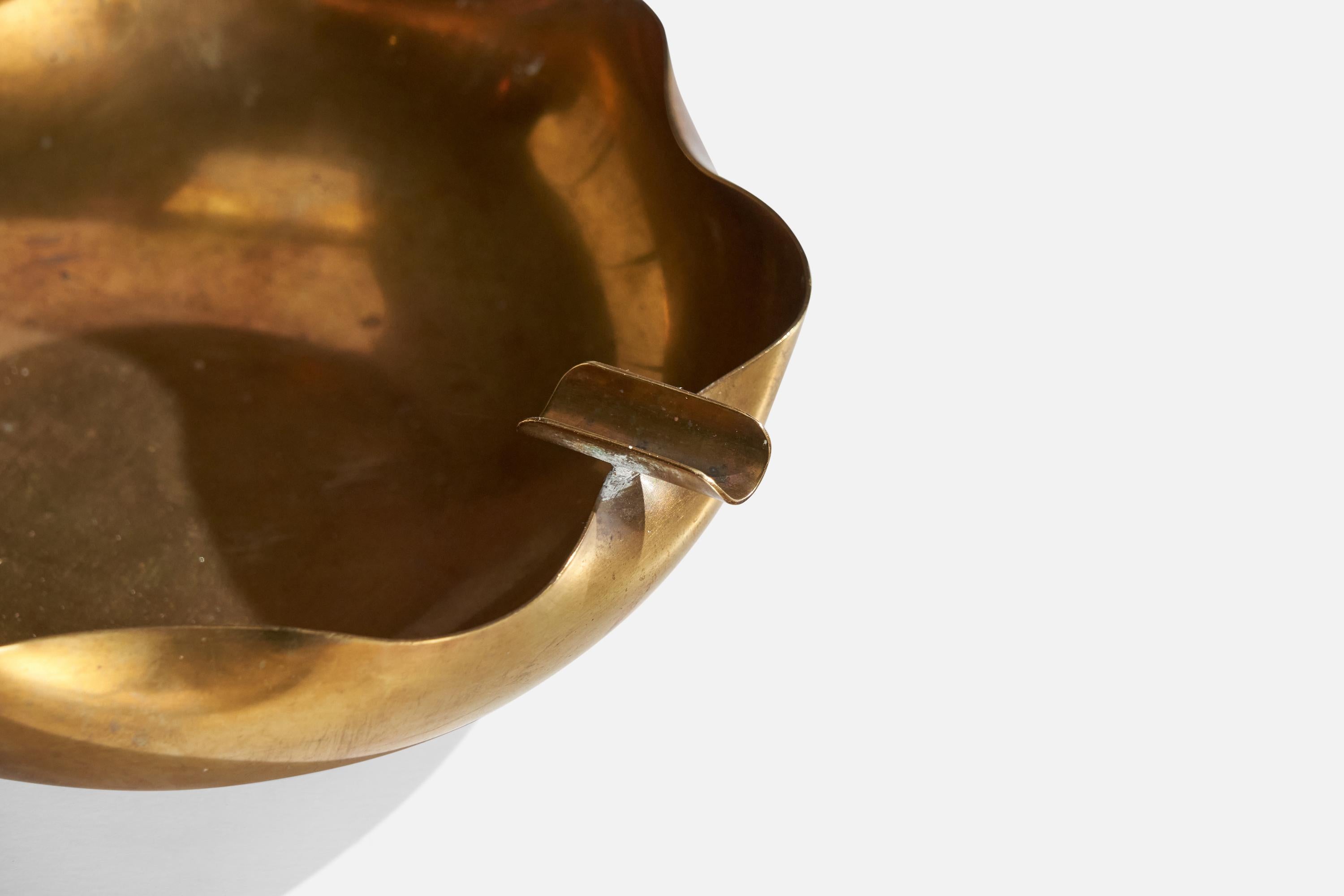 Italian Designer, Ashtray, Brass, Italy, 1950s For Sale 1