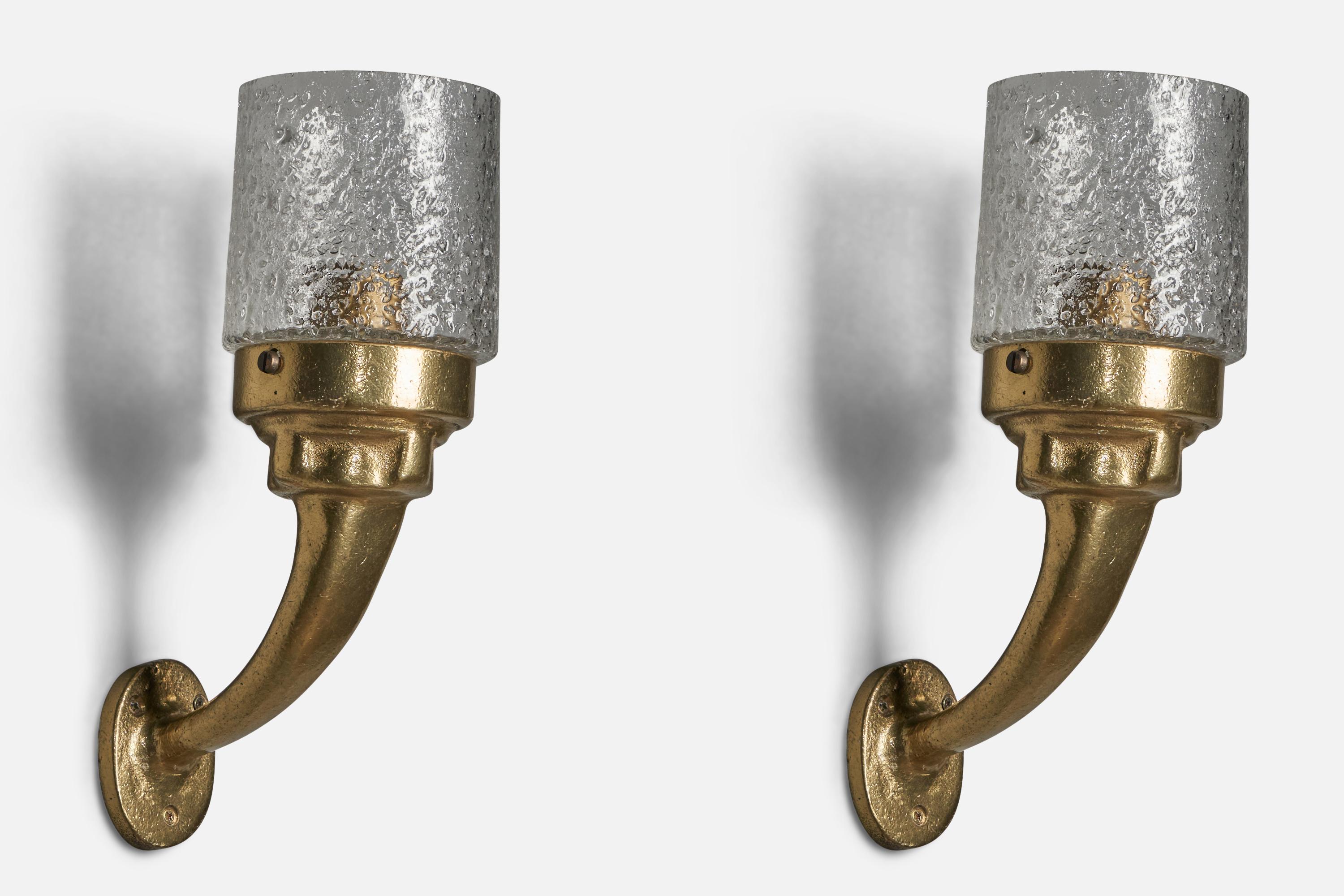 Moderno Designer italiano, Ottone, Vetro, Italia, anni '30 in vendita
