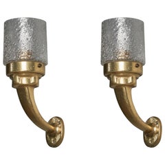 Italian Designer, Brass, Glass, Italy, 1930s