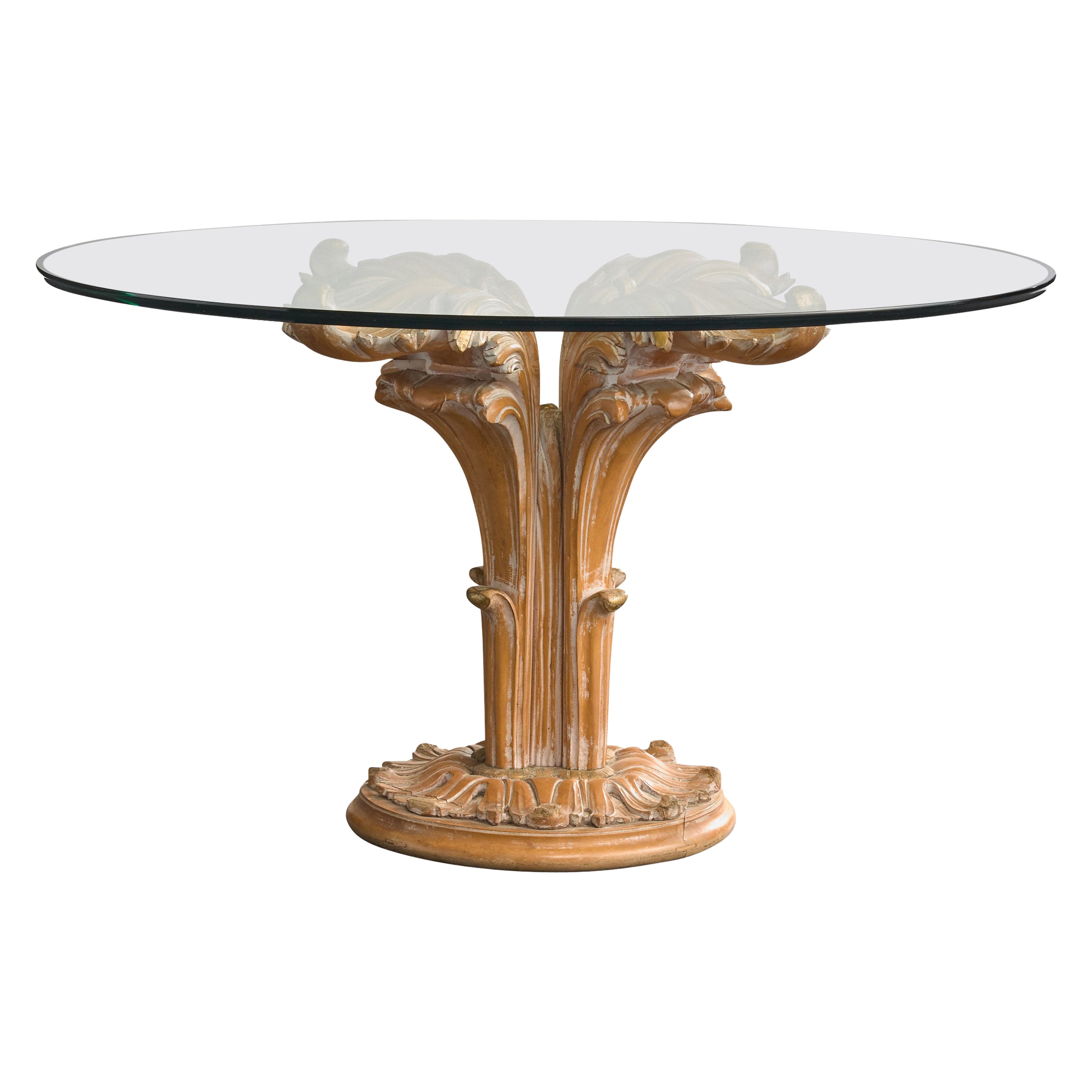 Designer italien, table centrale, Wood, verre, Italie, années 1950 en vente