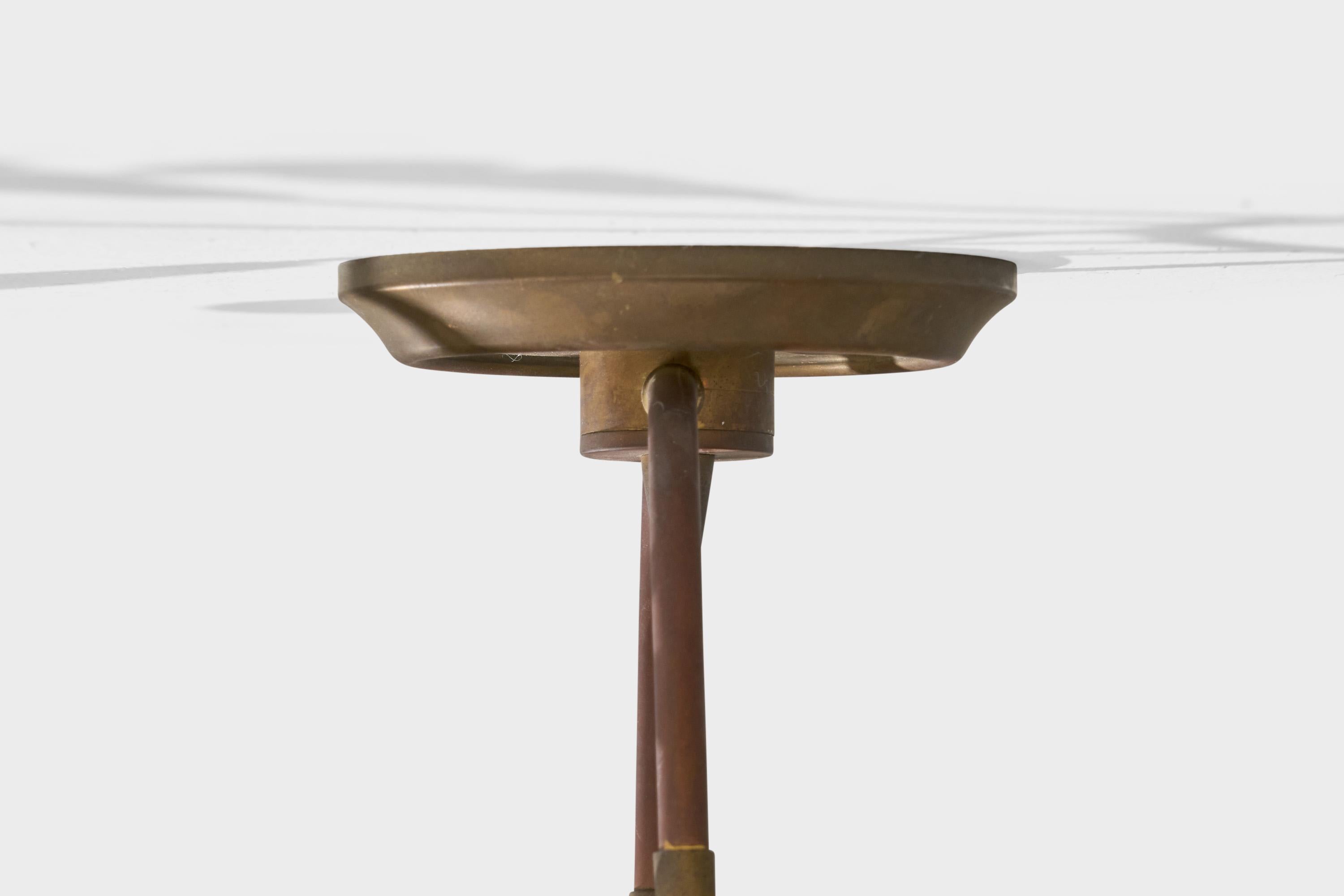 Italian Designer, Chandelier, Brass, Italy, 1940s 4
