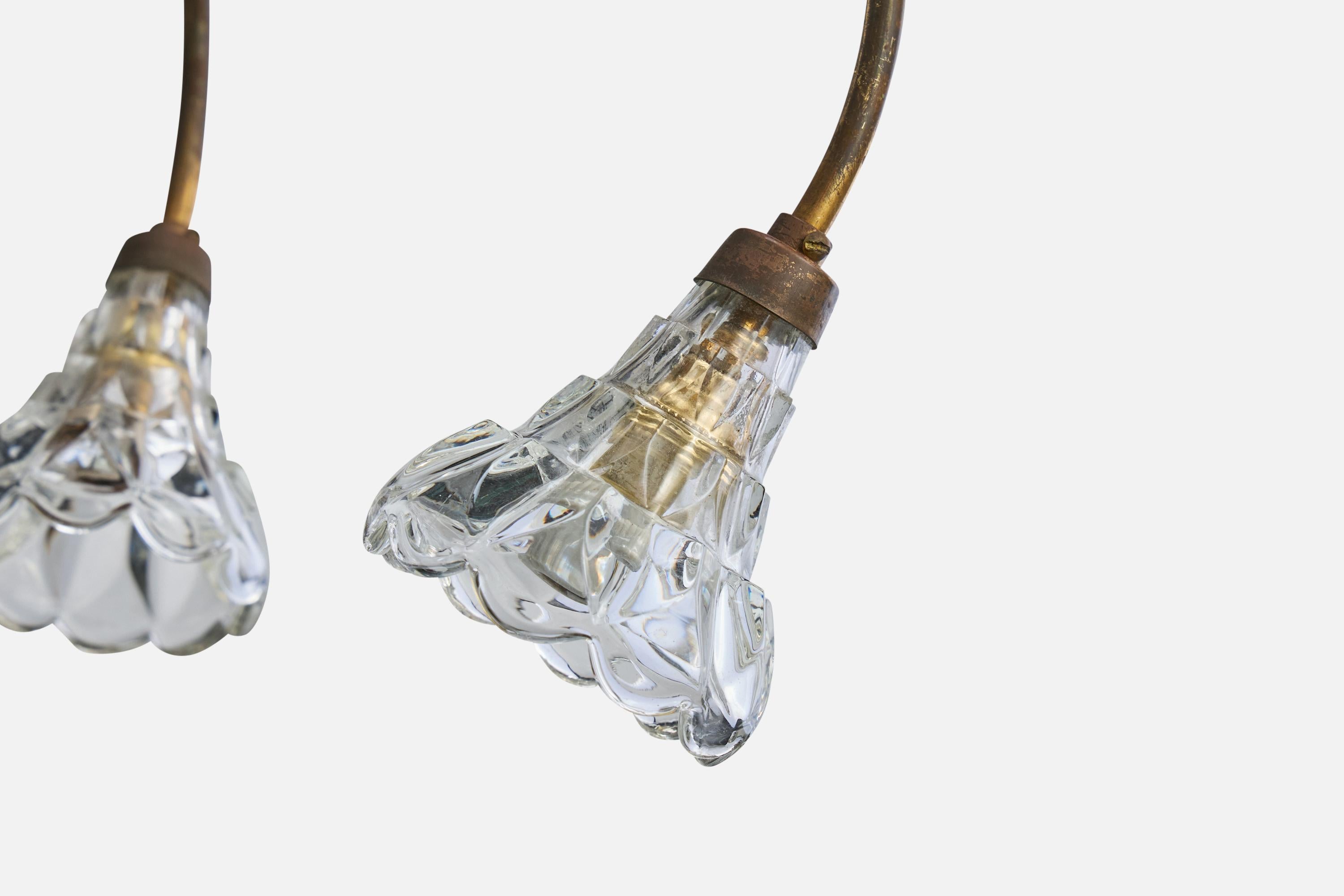 Diseñador italiano, Araña, Latón, Metal, Vidrio, Italia, Años 1960 en venta 4