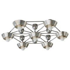 Italian Designer, Chandelier, Metal, Italy, 1970s