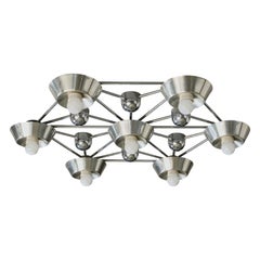 Italian Designer, Chandelier, Metal, Italy, 1970s
