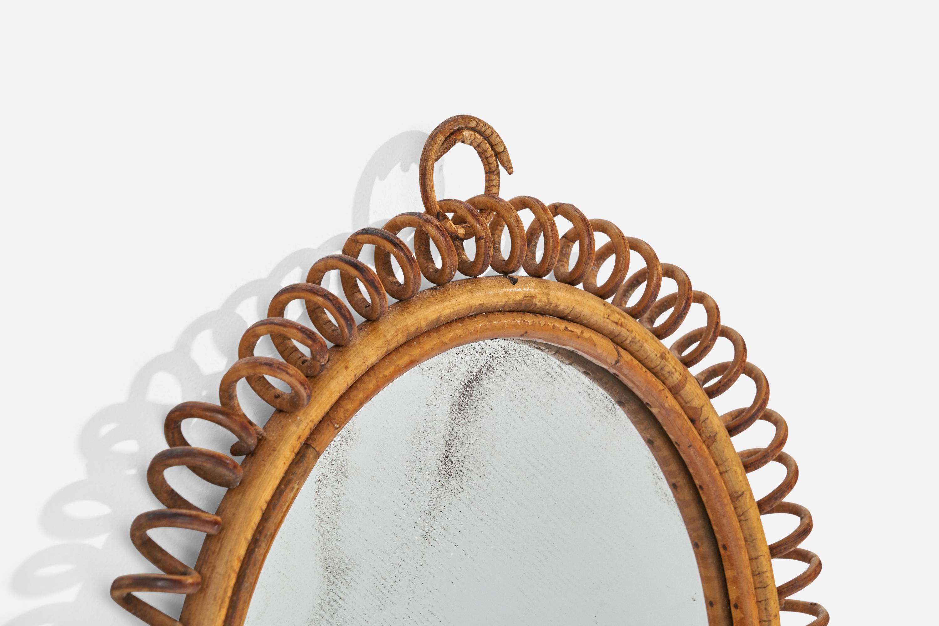 rattan and black mirror