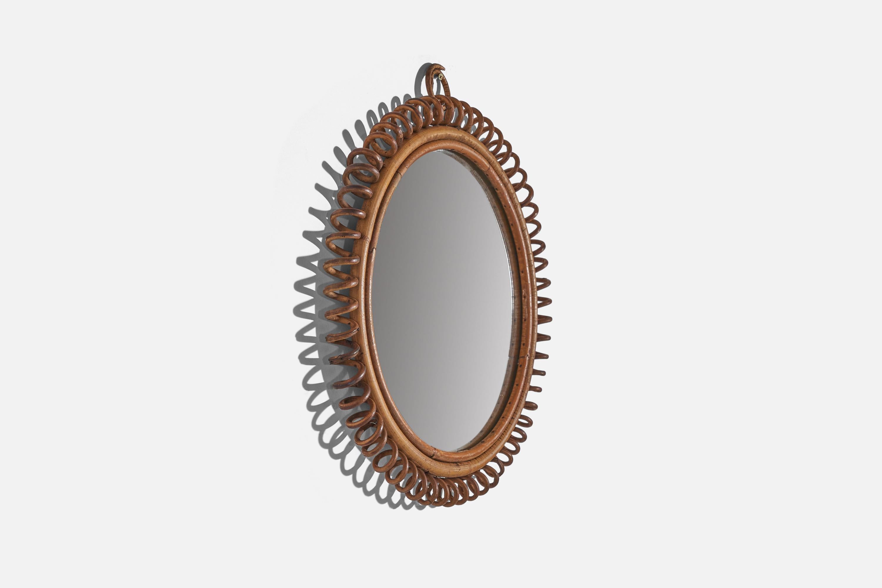 rattan wall mirror