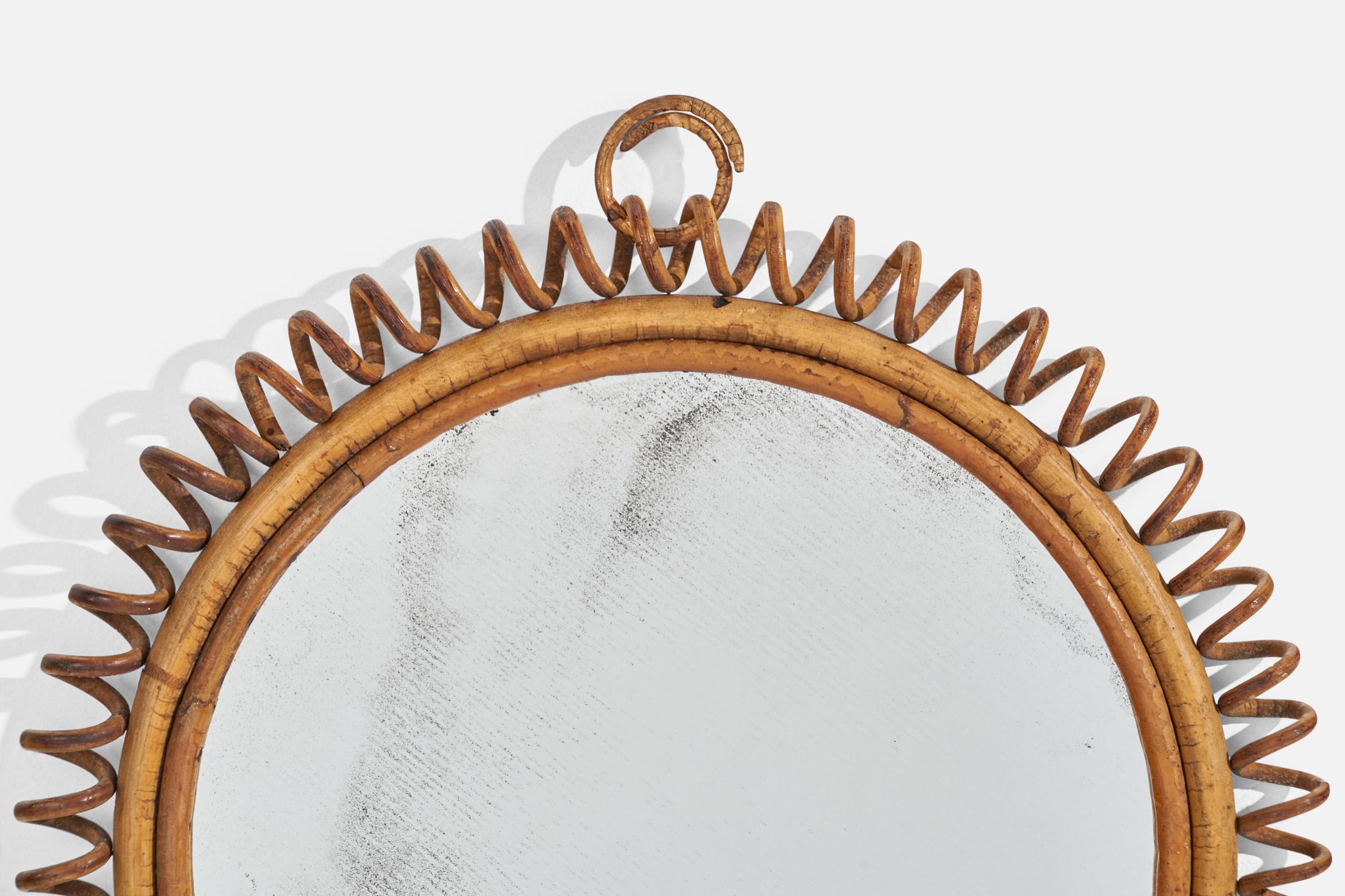 rattan wall mirror