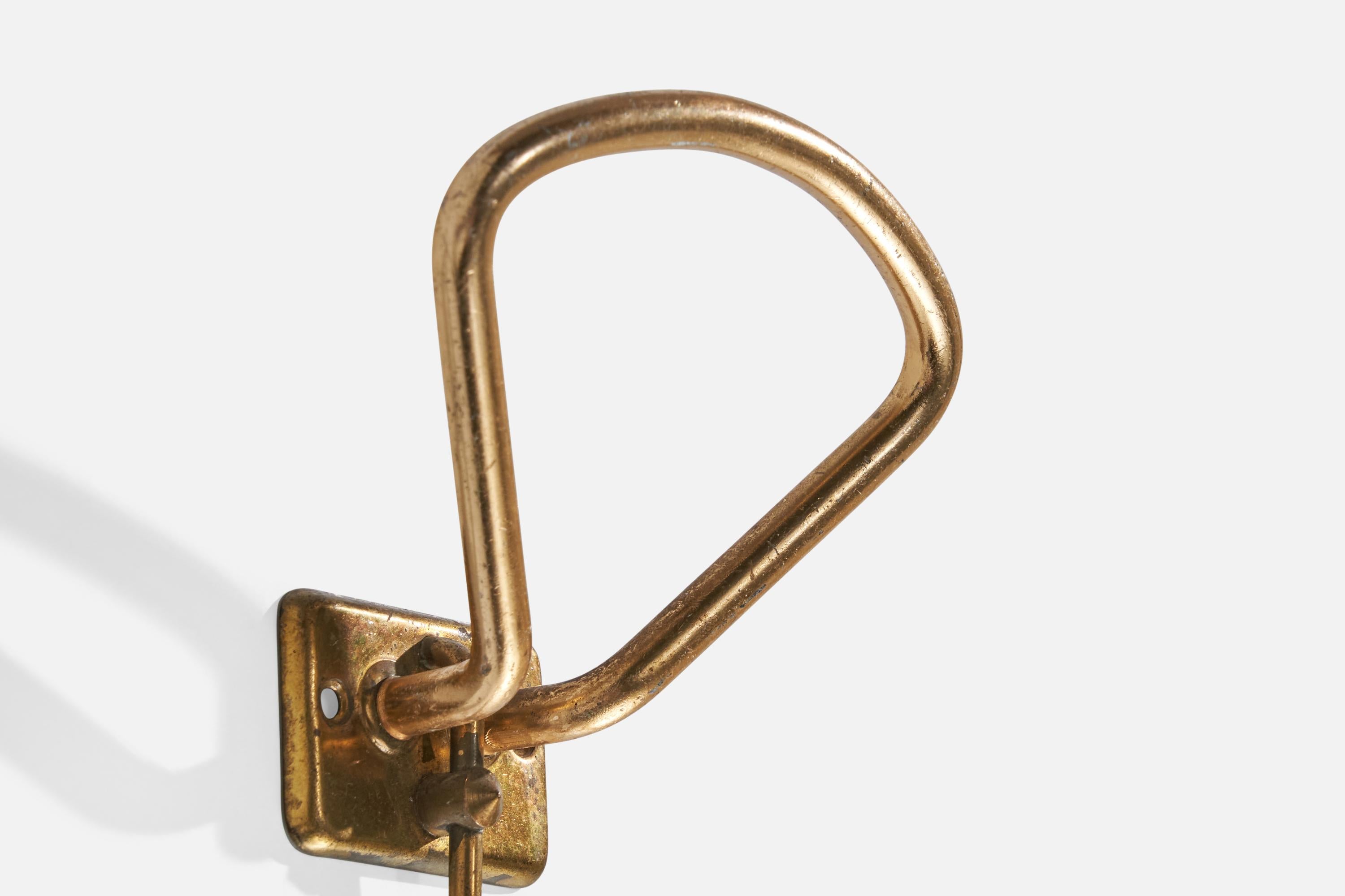 Italian Designer, Coat Hanger, Brass, Italy, 1940s For Sale 1