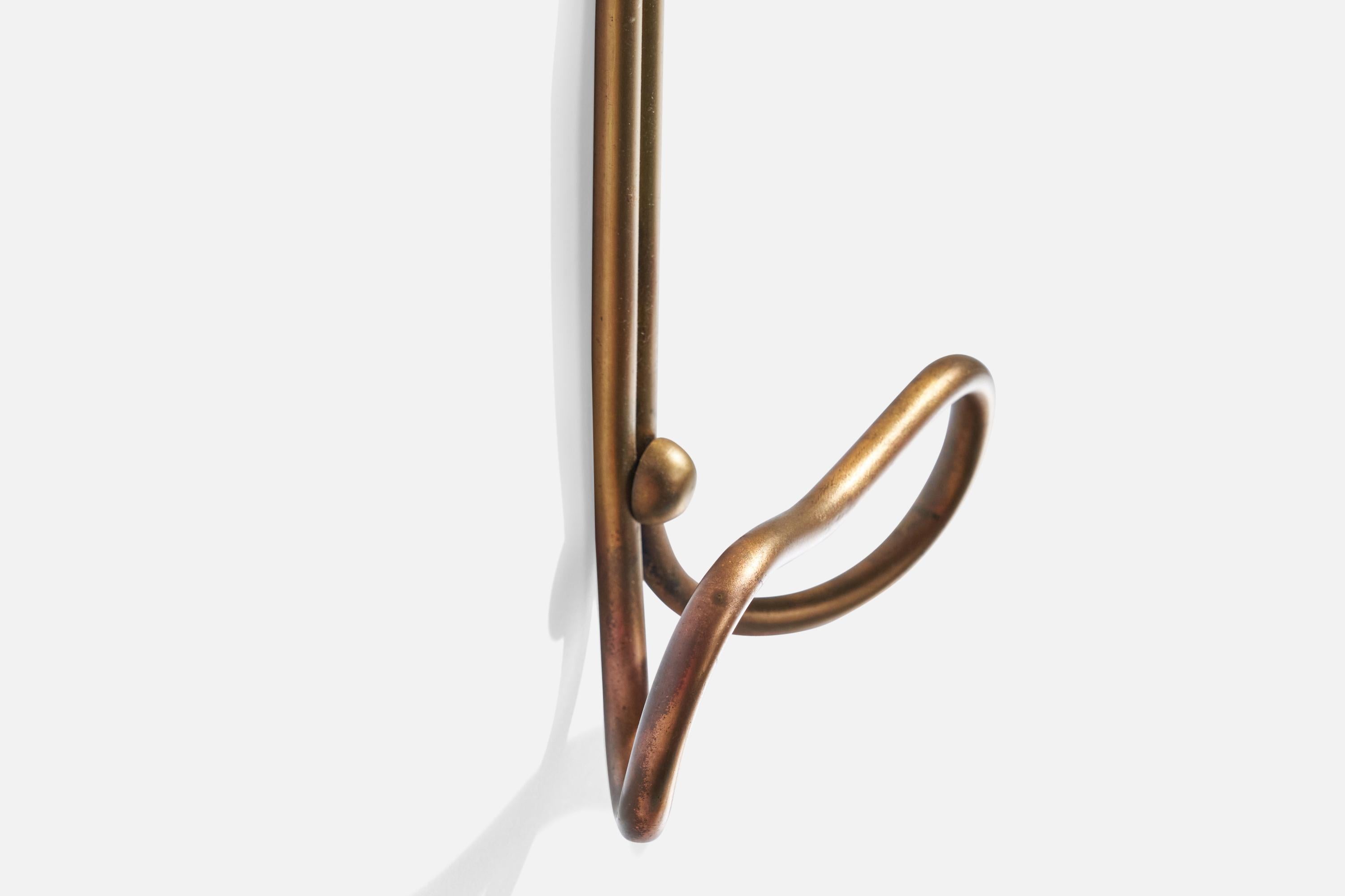 Italian Designer, Coat Hanger, Brass, Italy, 1940s For Sale 1