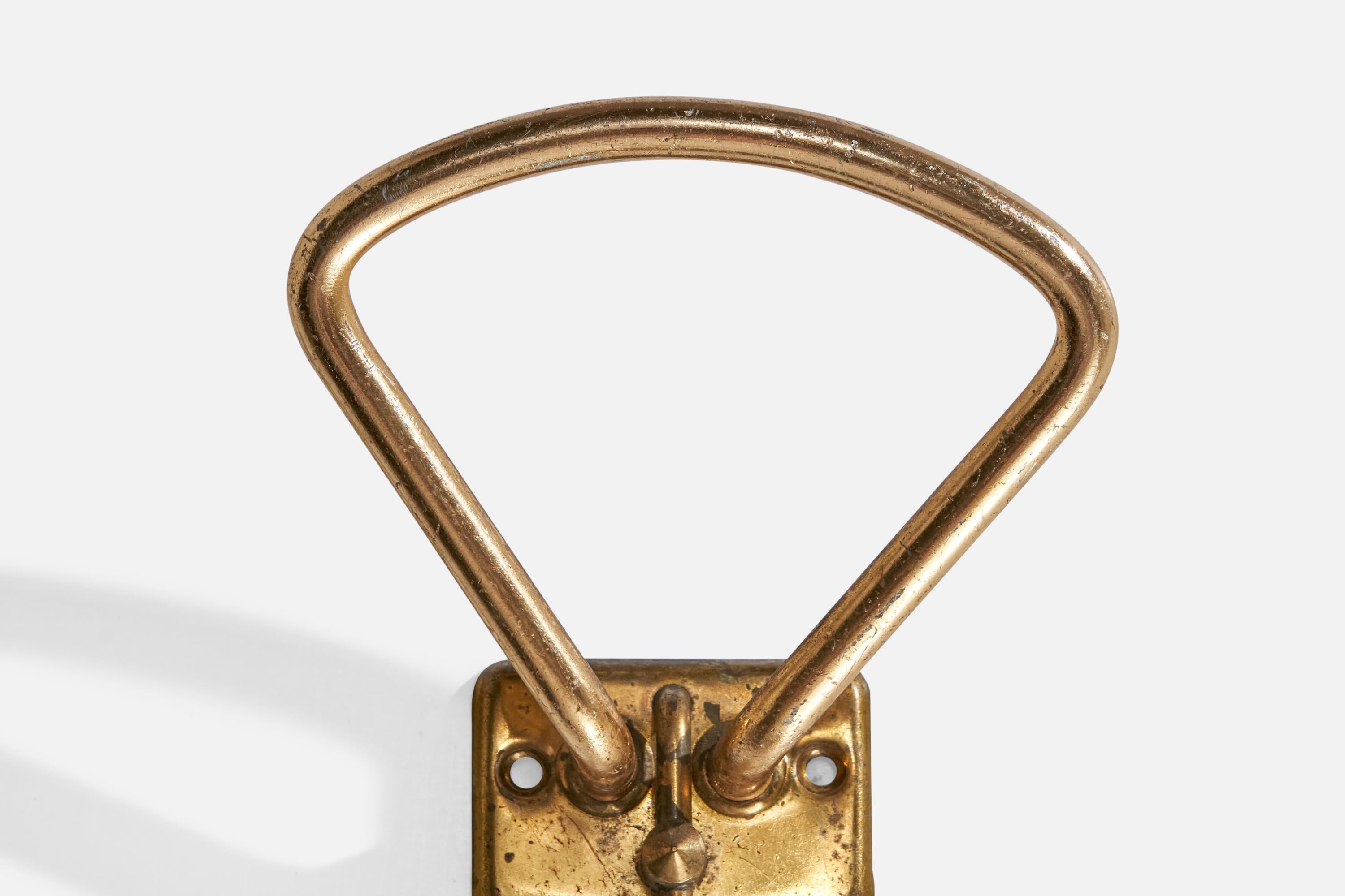 Italian Designer, Coat Hanger, Brass, Italy, 1940s For Sale 2