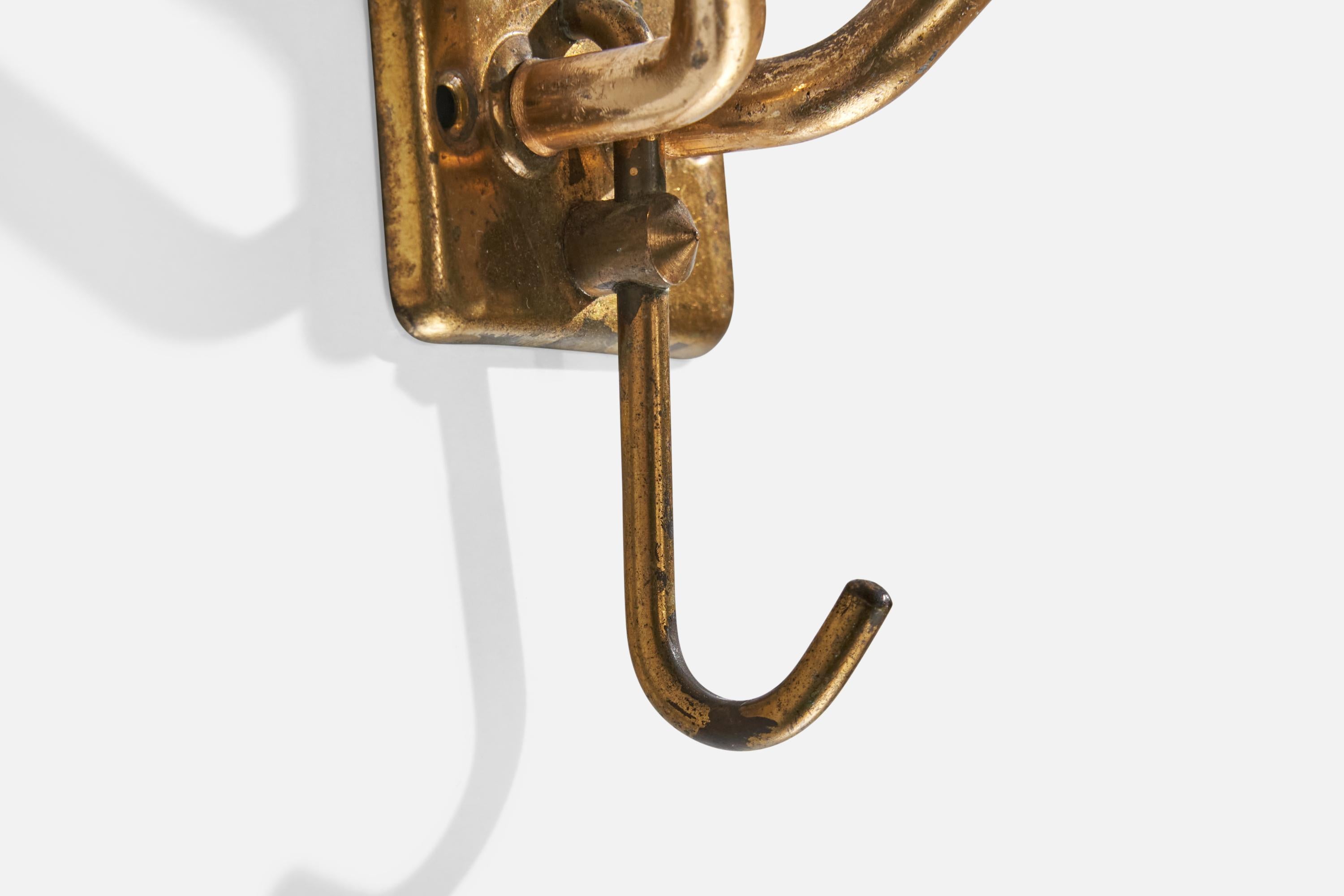 Italian Designer, Coat Hanger, Brass, Italy, 1940s For Sale 3