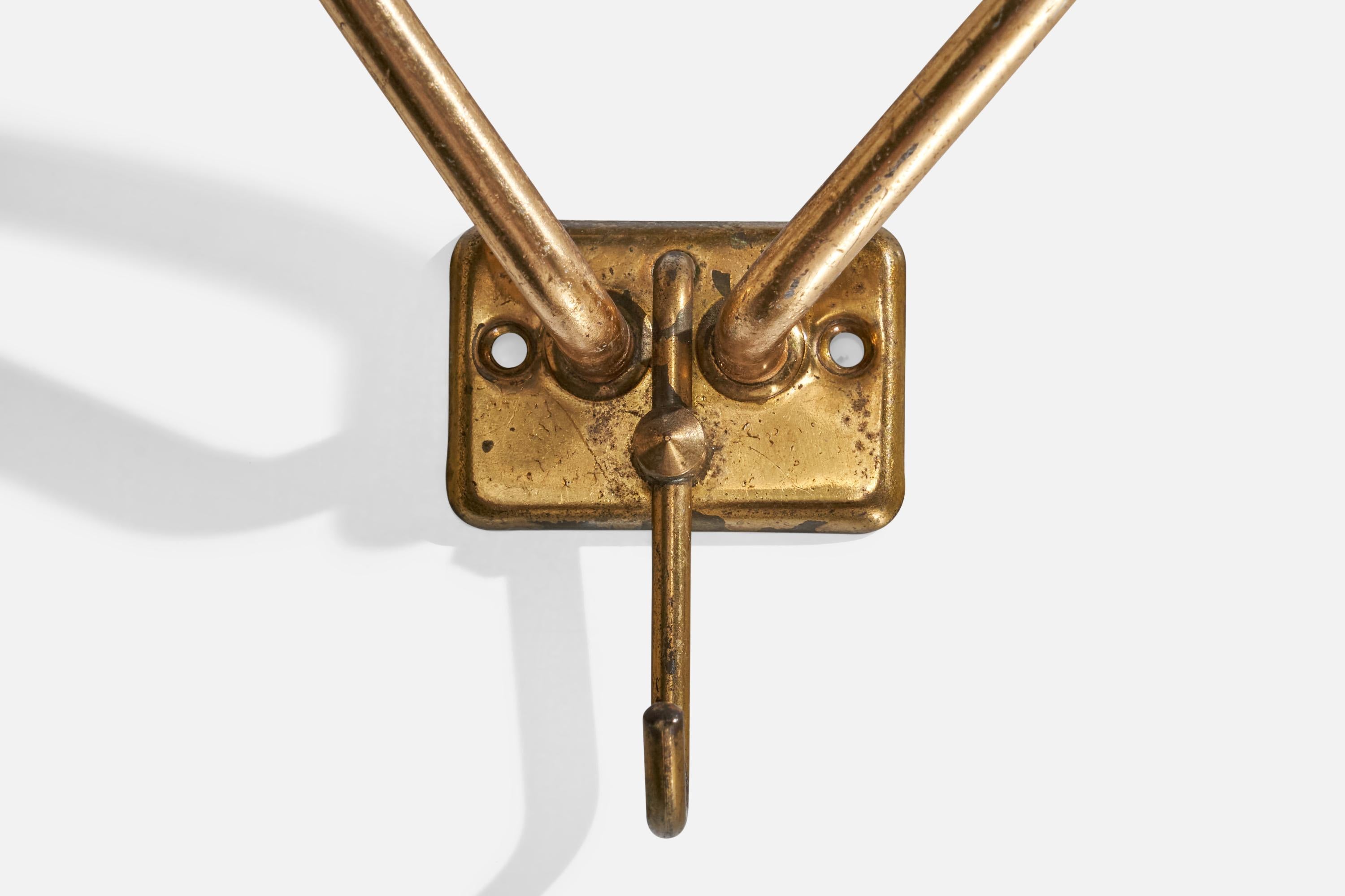 Italian Designer, Coat Hanger, Brass, Italy, 1940s For Sale 4