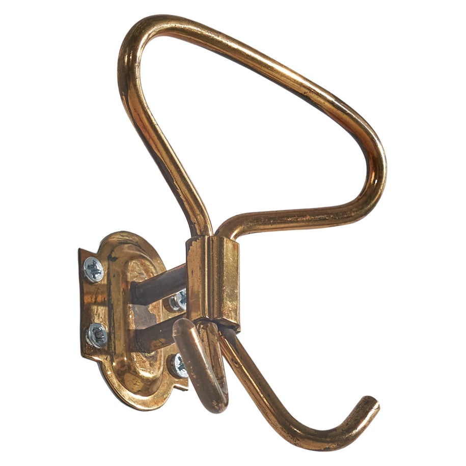 Italian Designer, Coat Hanger, Brass, Italy, 1940s